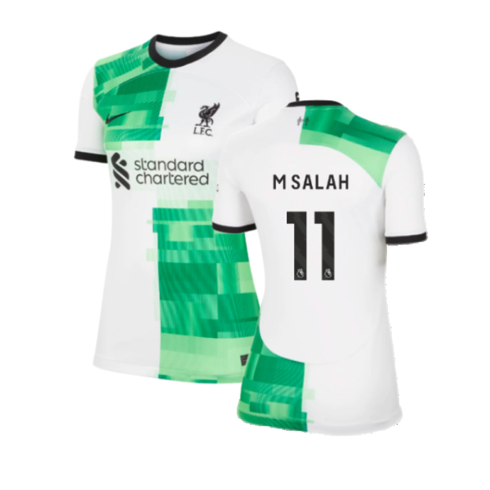 '23-'24 Liverpool Away Shirt () (M Salah 11) Polyester Made By: Nike Women's White Extra Small