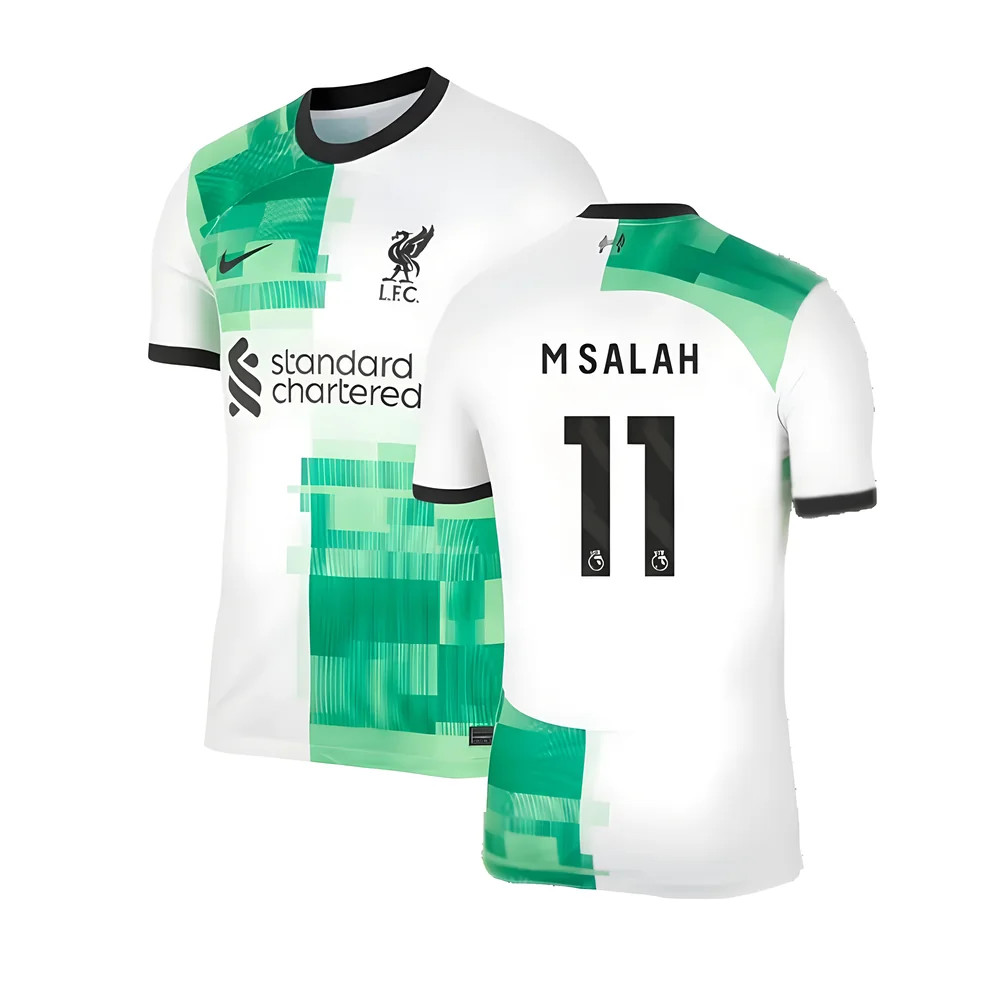 '23-'24 Liverpool Away Shirt (M Salah 11) Polyester Made By: Nike Men's White Xxl