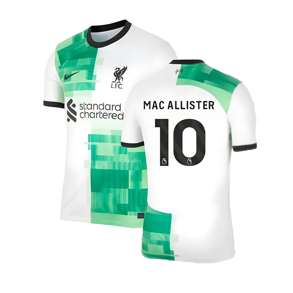 '23-'24 Liverpool Away Shirt (Mac Allister 10) Polyester Made By: Nike Men's White Xxl