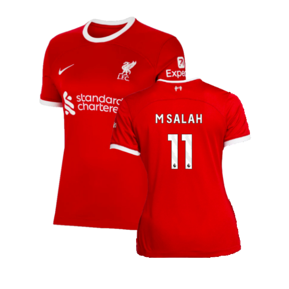 '23-'24 Liverpool Home Shirt () (M Salah 11) Polyester Made By: Nike Women's Red Extra Large