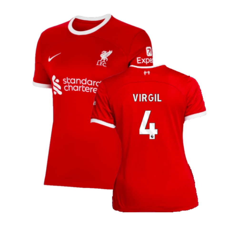 '23-'24 Liverpool Home Shirt () (Virgil 4) Polyester Made By: Nike Women's Red Extra Large