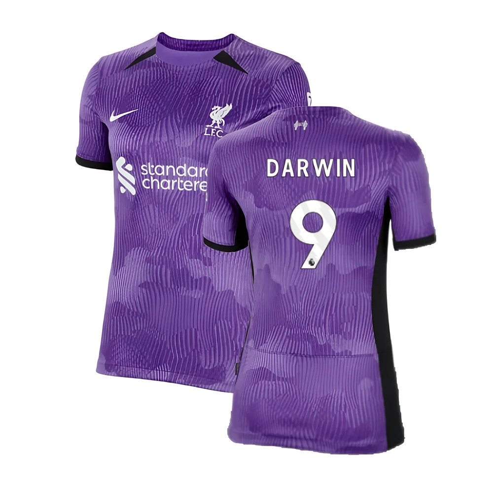 '23-'24 Liverpool Third Shirt () (Darwin 9) Polyester Made By: Nike Women's Purple Xxl
