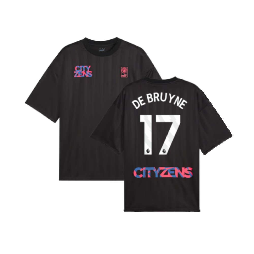 '23-'24 Man City Ftblnrgy Jersey (Black) (De Bruyne 17) Polyester Kevin De Bruyne Manchester City Made By: Puma Men's Black Medium