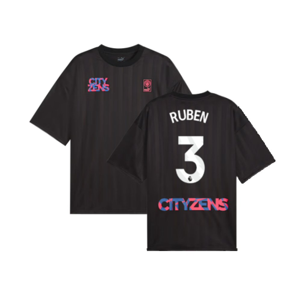 '23-'24 Man City Ftblnrgy Jersey (Black) (Ruben 3) Polyester Ruben Dias Manchester City Made By: Puma Men's Black Large
