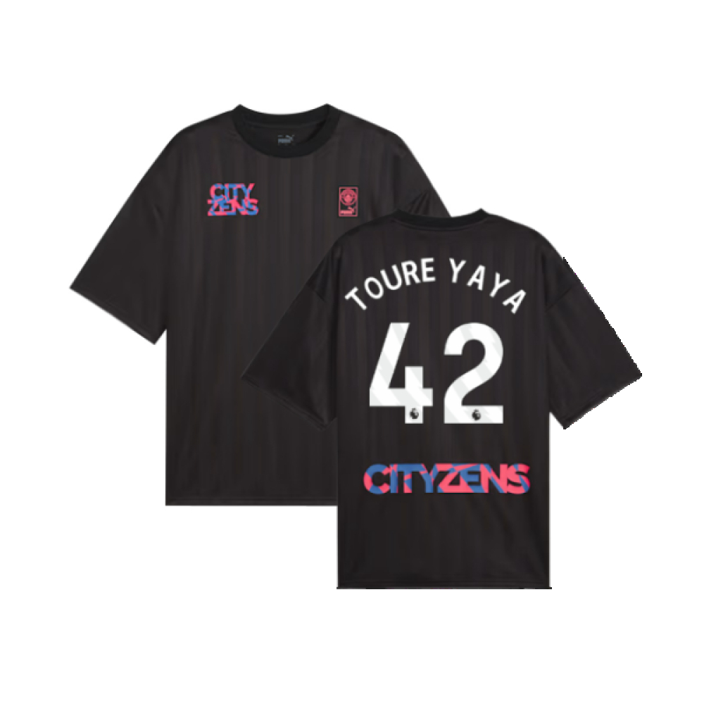 '23-'24 Man City Ftblnrgy Jersey (Black) (Toure Yaya 42) Polyester Yaya Toure Manchester City Made By: Puma Men's Black Medium
