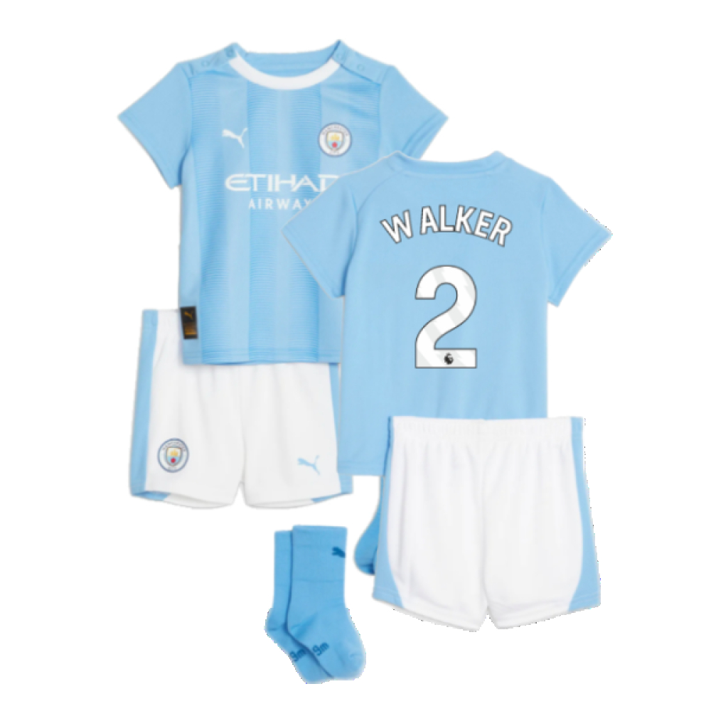 '23-'24 Man City Home Baby Kit (Walker 2) Toddler's Polyester Kyle Walker Manchester City Made By: Puma Unisex Toddler Blue 4-6 Mo