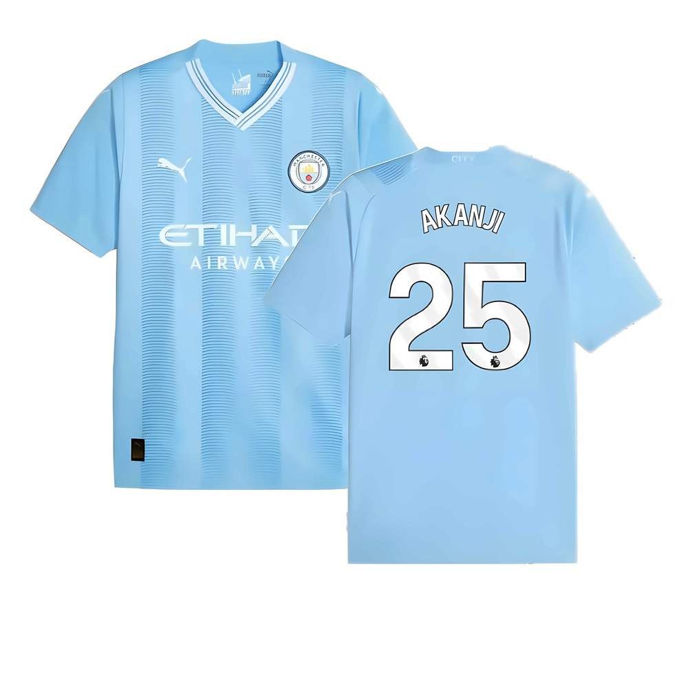 '23-'24 Man City Home Shirt (Akanji 25) Polyester Manuel Akanji Manchester City Made By: Puma Men's Blue Medium
