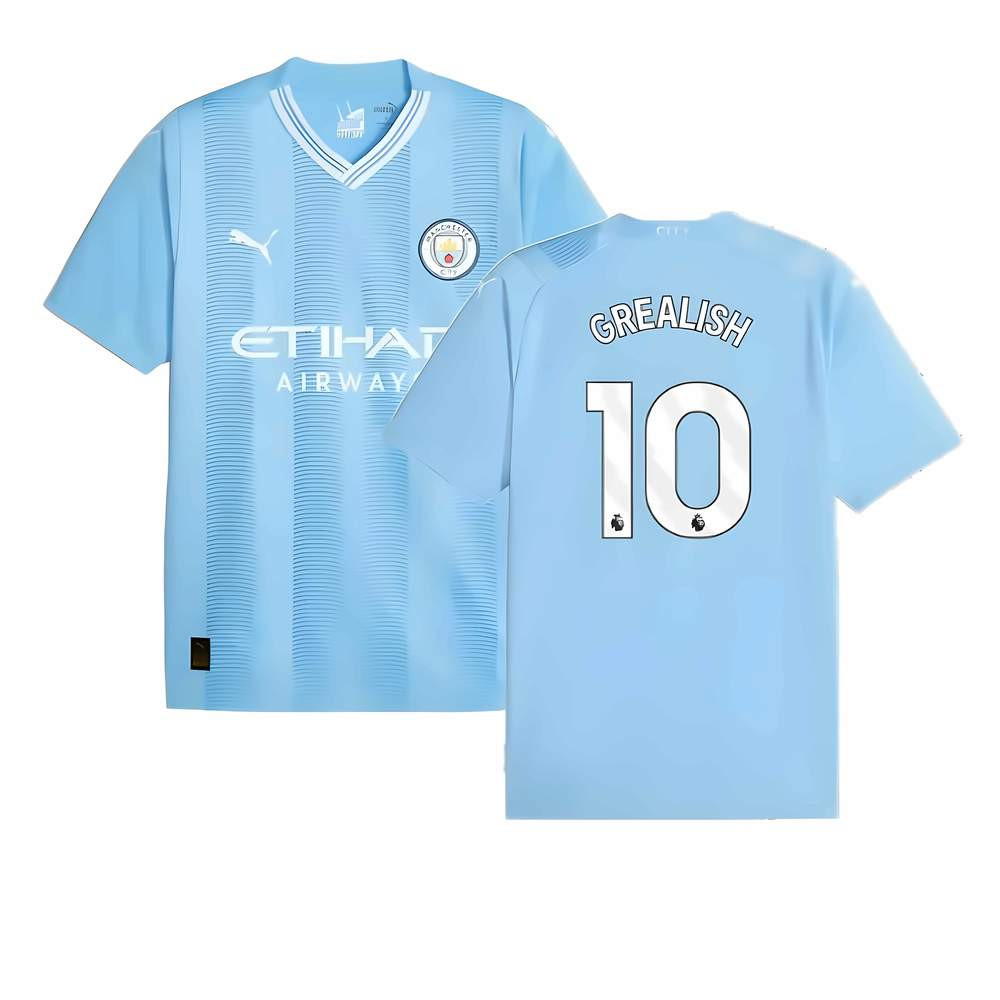 '23-'24 Man City Home Shirt (Grealish 10) Polyester Jack Grealish Manchester City Made By: Puma Men's Blue Medium