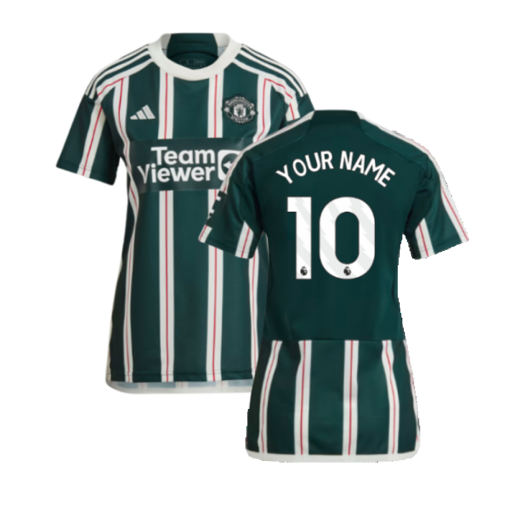 '23-'24 Man Utd Away Shirt () (Your Name) Polyester Manchester United Made By: Adidas Women's Green Medium