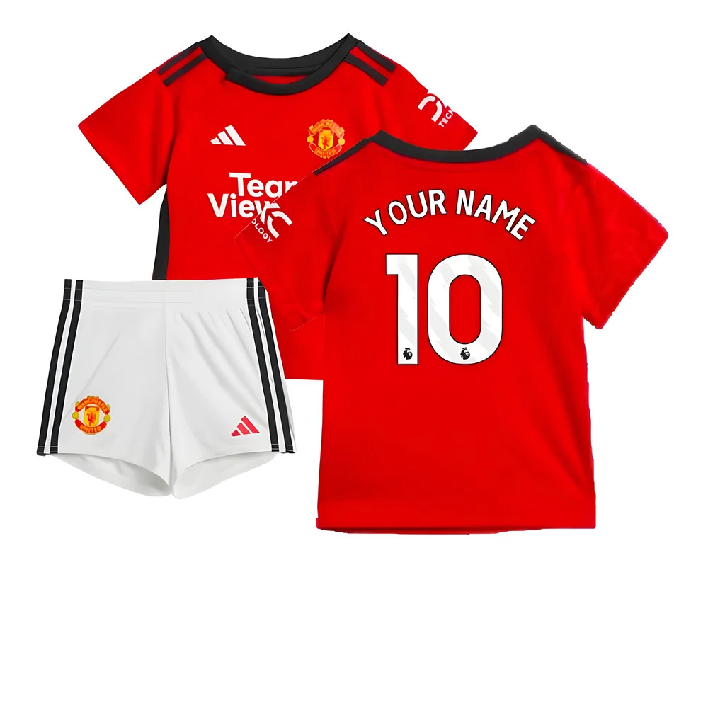 '23-'24 Man Utd Home Baby Kit (Your Name) Toddler's Polyester Manchester United Made By: Adidas Unisex Toddler Red 12-18 Mo