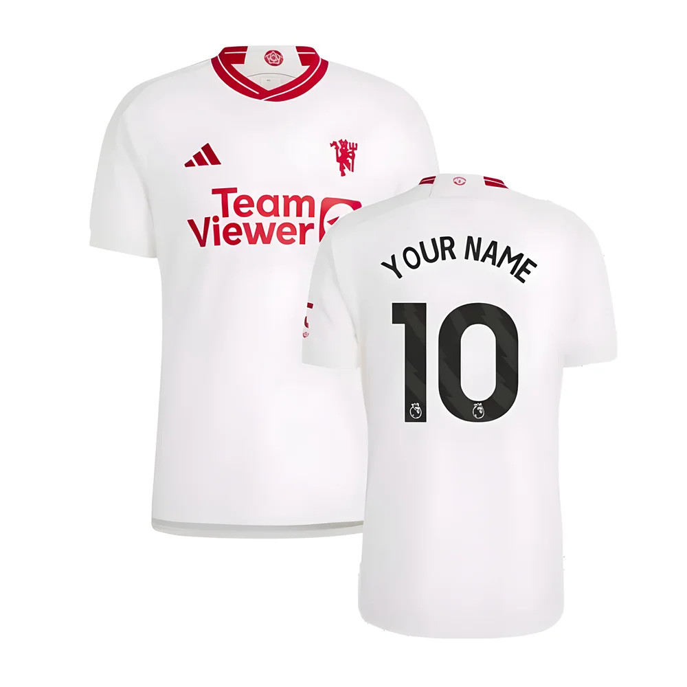 '23-'24 Man Utd Third Shirt (Your Name) Polyester Manchester United Made By: Adidas Men's White 3XL