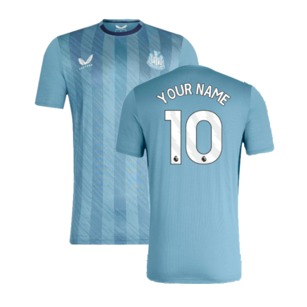 '23-'24 Newcastle Players Training Short Sleeve Tee (Bluestone) (Your Name) Polyester Made By: Castore Men's Blue Medium