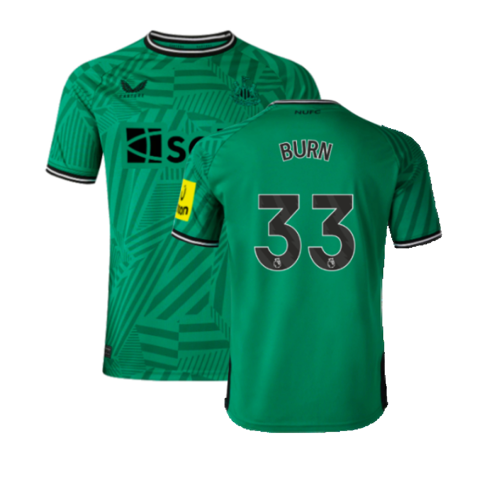 '23-'24 Newcastle United Away Shirt (Burn 33) Polyester Made By: Castore Men's Green Extra Large