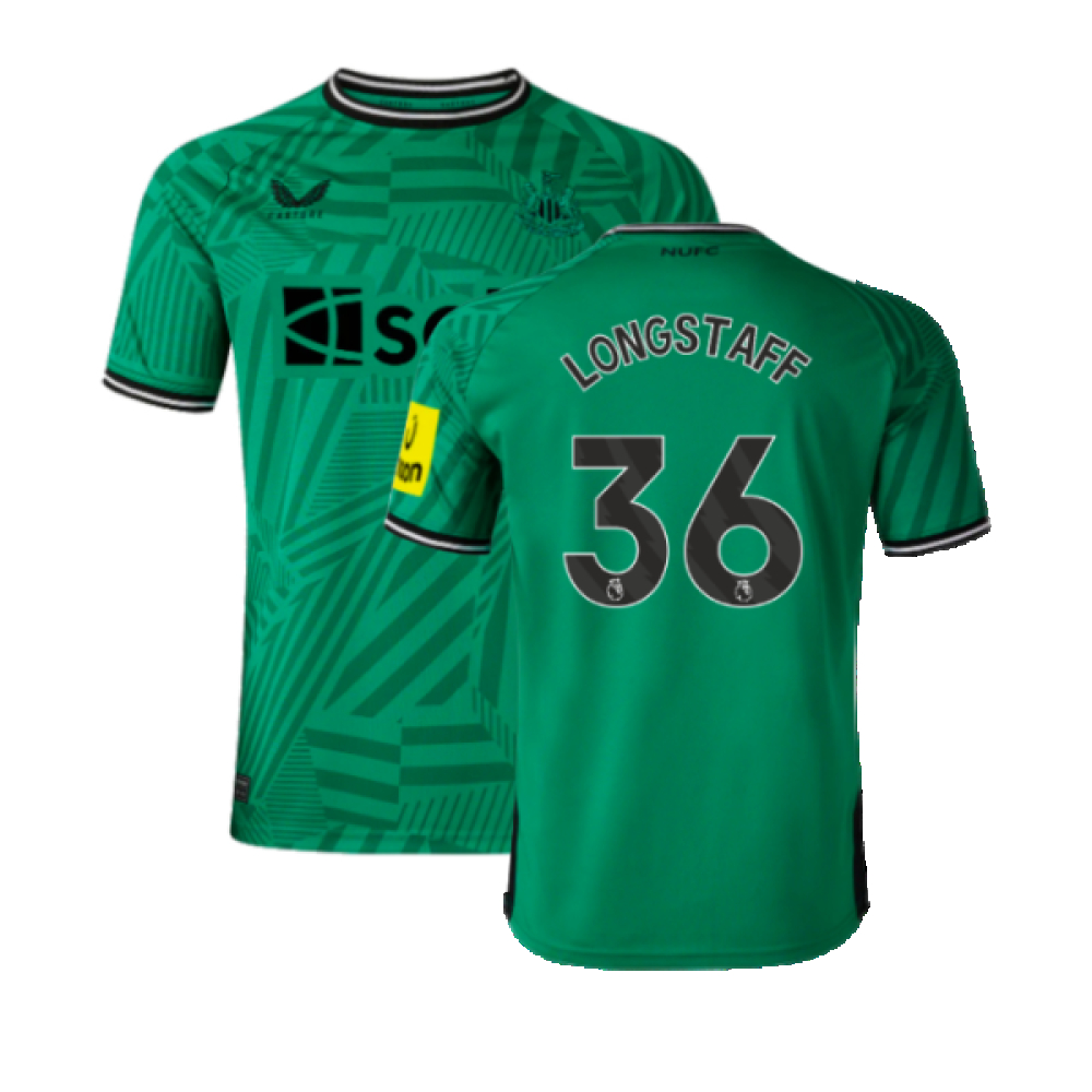 '23-'24 Newcastle United Away Shirt (Longstaff 36) Polyester Made By: Castore Men's Green Extra Large