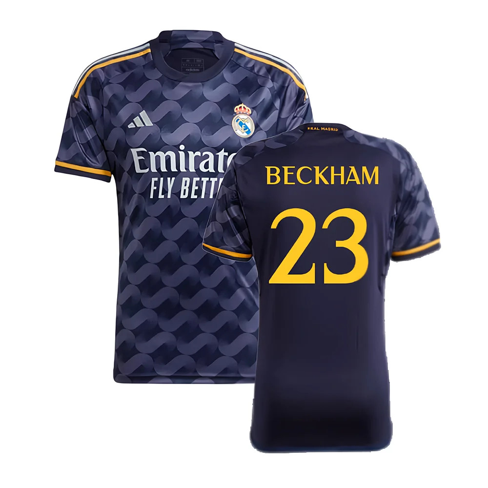 '23-'24 Real Madrid Away Shirt (Beckham 23) Polyester Made By: Adidas Men's Navy Xxl