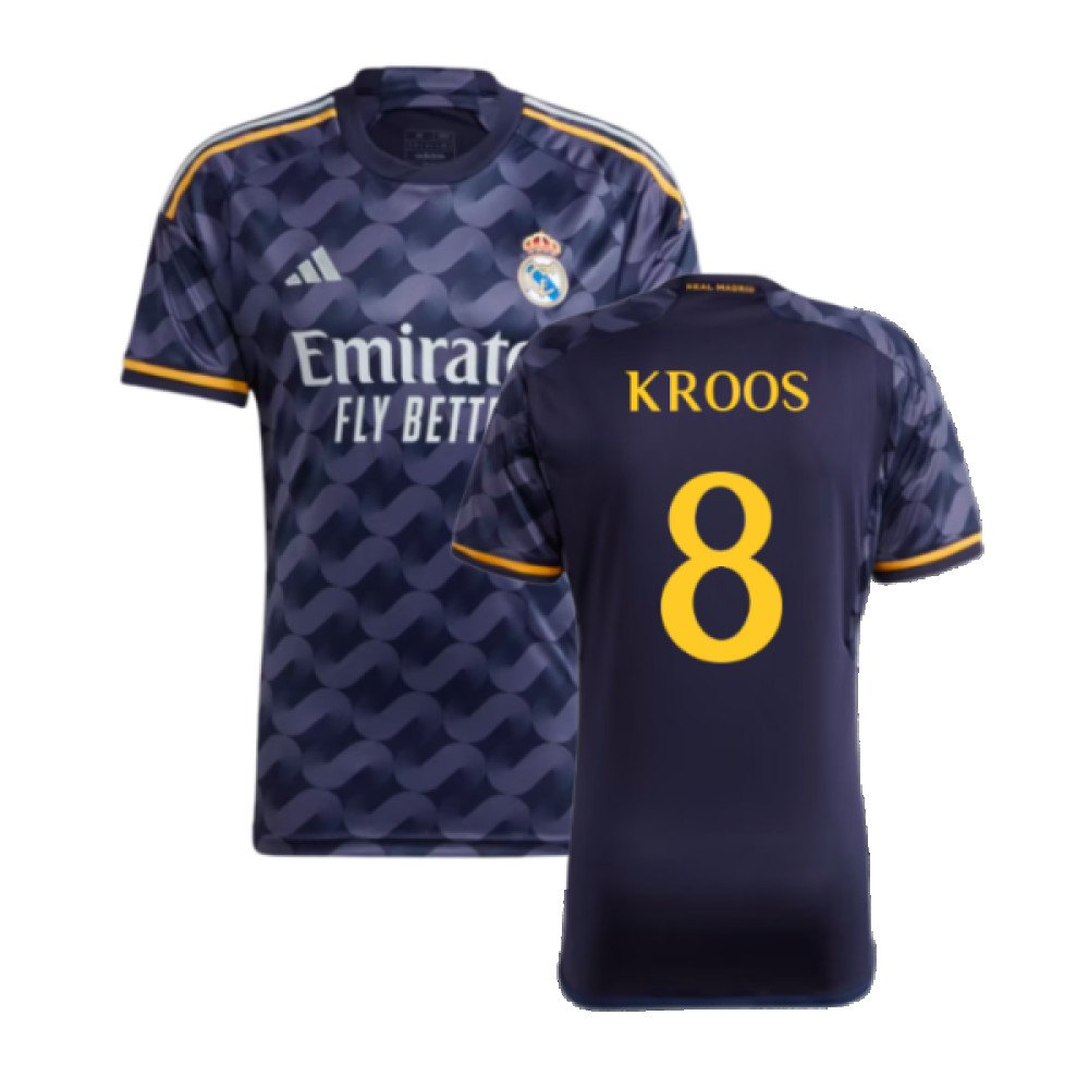 '23-'24 Real Madrid Away Shirt (Kroos 8) Polyester Made By: Adidas Men's Navy Xxl