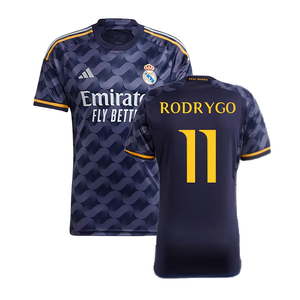 '23-'24 Real Madrid Away Shirt (Rodrygo 11) Polyester Made By: Adidas Men's Navy Xxl