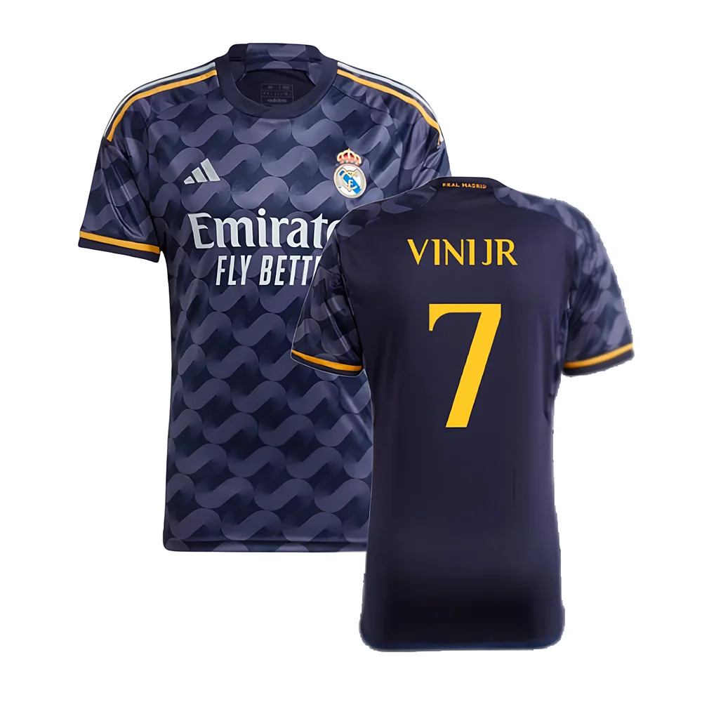 '23-'24 Real Madrid Away Shirt (Vini Jr. 7) Polyester Vinicius Junior Made By: Adidas Men's Navy Xxl