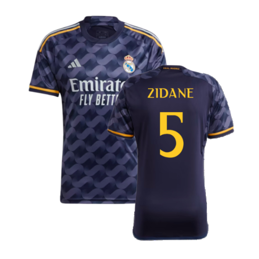 '23-'24 Real Madrid Away Shirt (Zidane 5) Polyester Made By: Adidas Men's Navy Medium