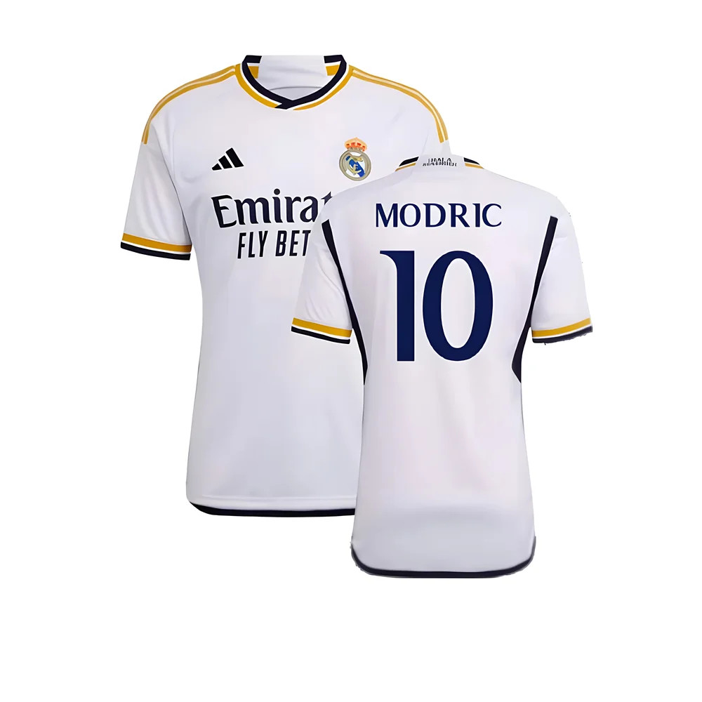'23-'24 Real Madrid Home Shirt (Modric 10) Polyester Made By: Adidas Men's White 3XL