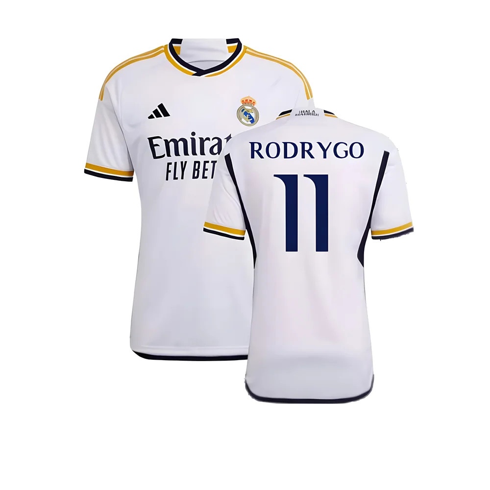 '23-'24 Real Madrid Home Shirt (Rodrygo 11) Polyester Made By: Adidas Men's White 3XL