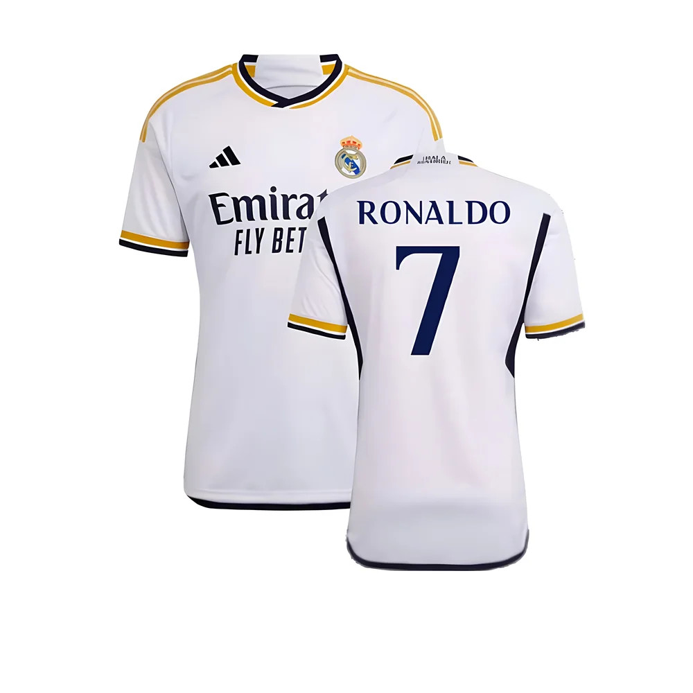 '23-'24 Real Madrid Home Shirt (Ronaldo 7) Polyester Made By: Adidas Men's White Xxl