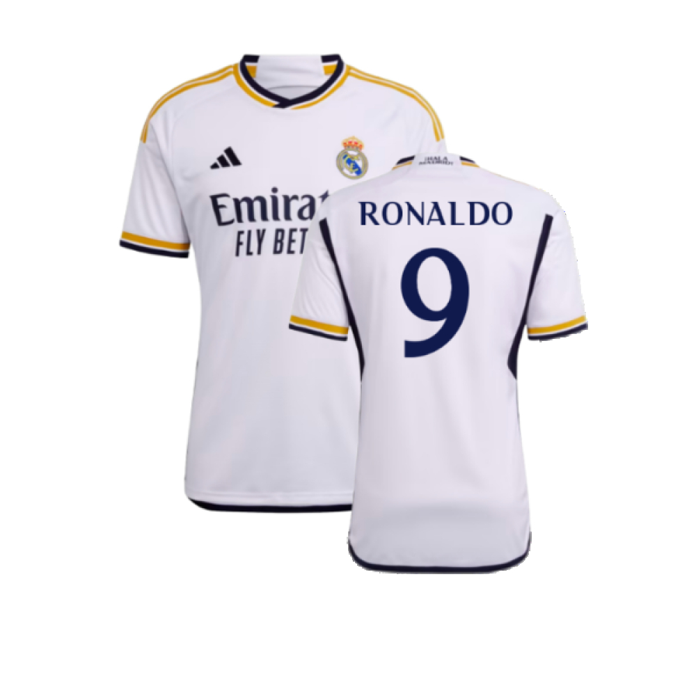 '23-'24 Real Madrid Home Shirt (Ronaldo 9) Polyester Made By: Adidas Men's White Xxl
