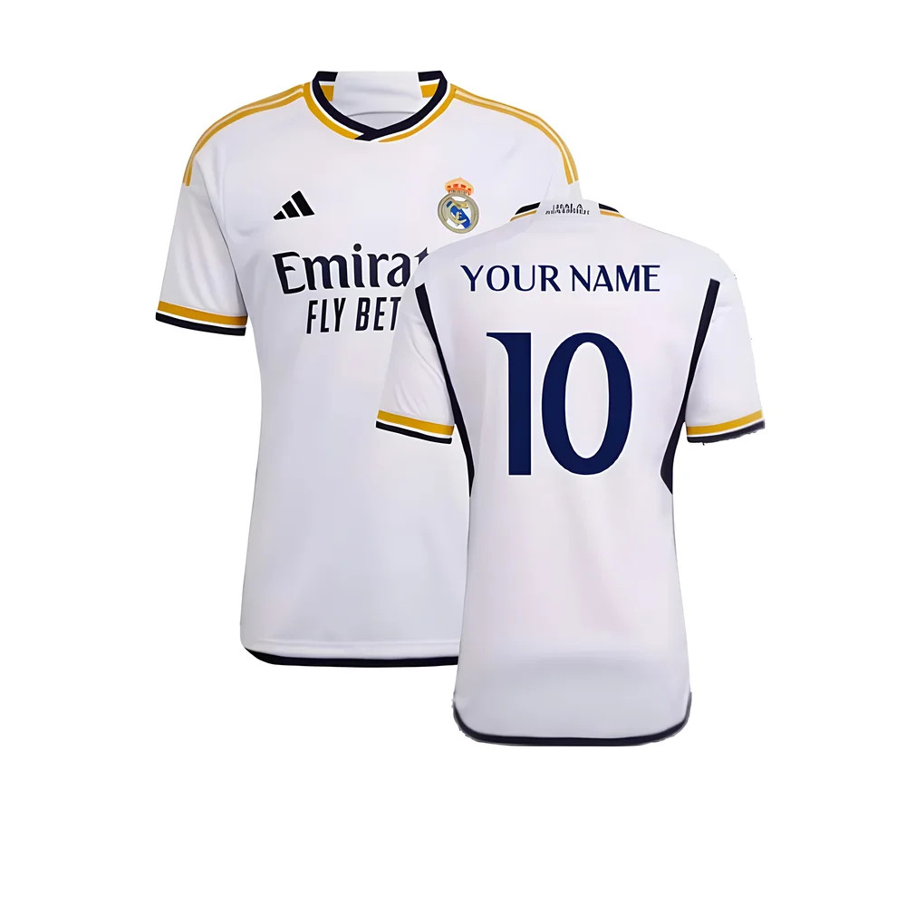 '23-'24 Real Madrid Home Shirt (Your Name) Polyester Made By: Adidas Men's White Xxl
