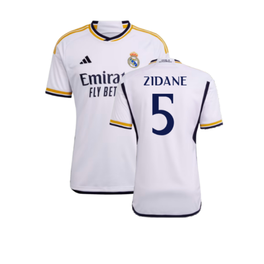'23-'24 Real Madrid Home Shirt (Zidane 5) Polyester Made By: Adidas Men's White 3XL