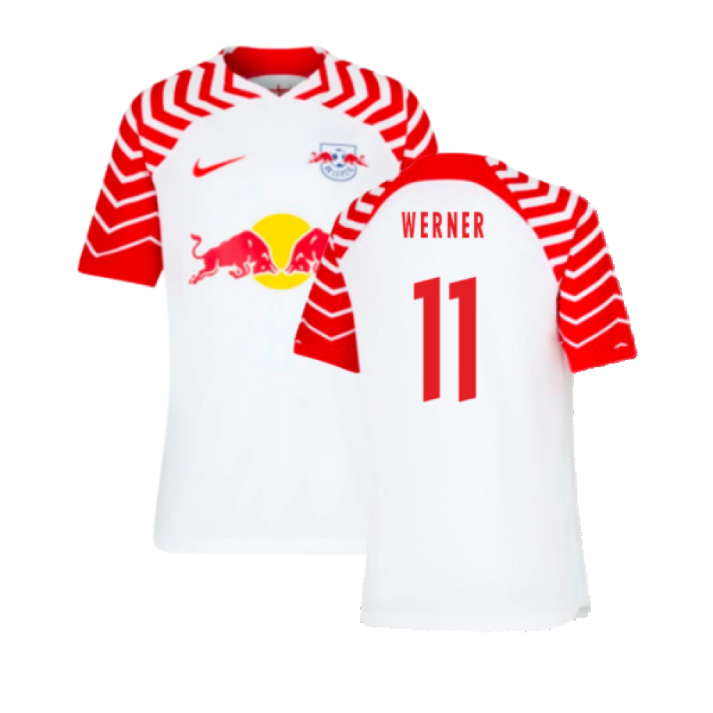 '23-'24 Bull Leipzig Home Shirt (Kids) (Werner 11) Polyester Made By: Nike Unisex Kids Red Medium