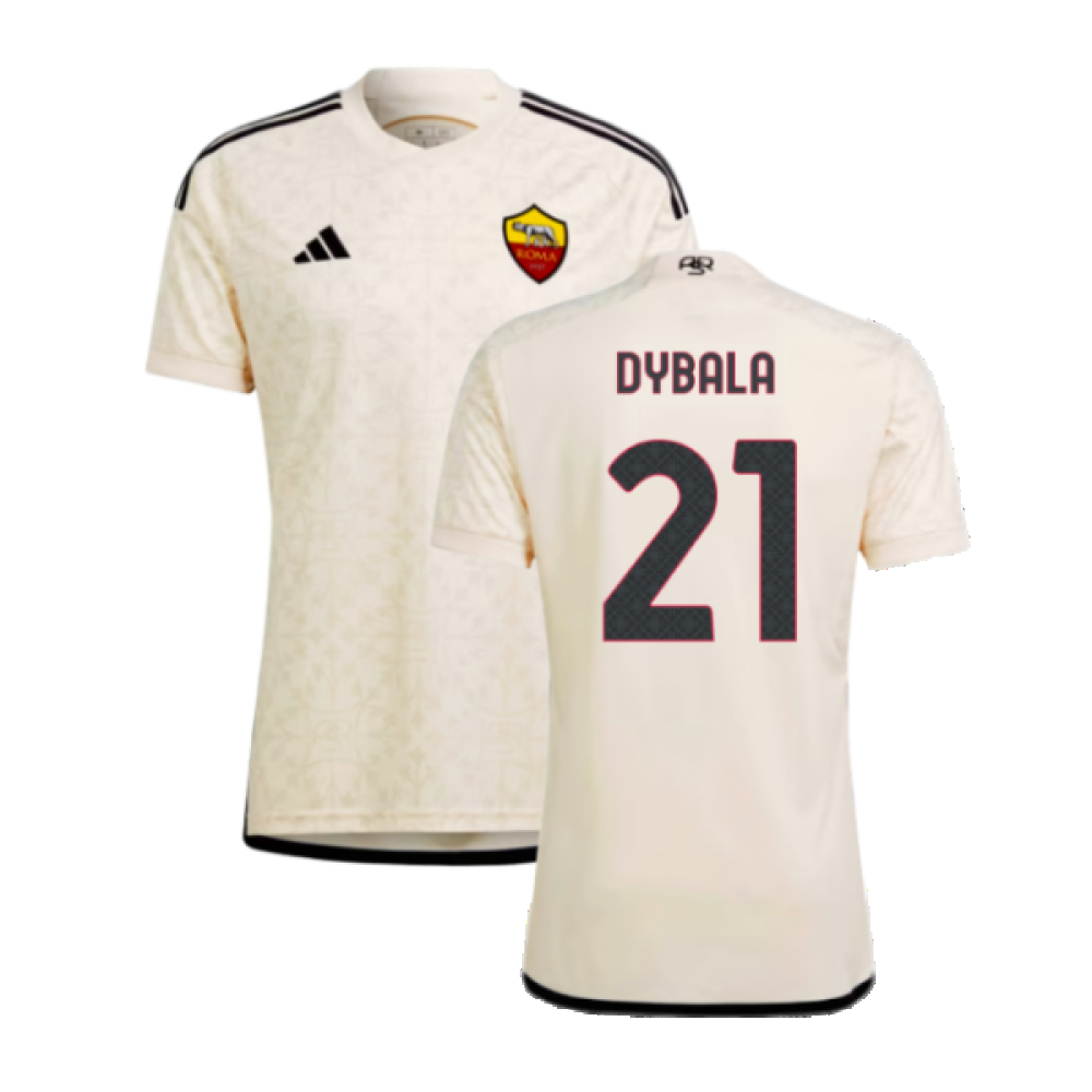'23-'24 Roma Away Shirt (Dybala 21) Polyester Paulo Dybala Made By: Adidas Men's Cream 3XL