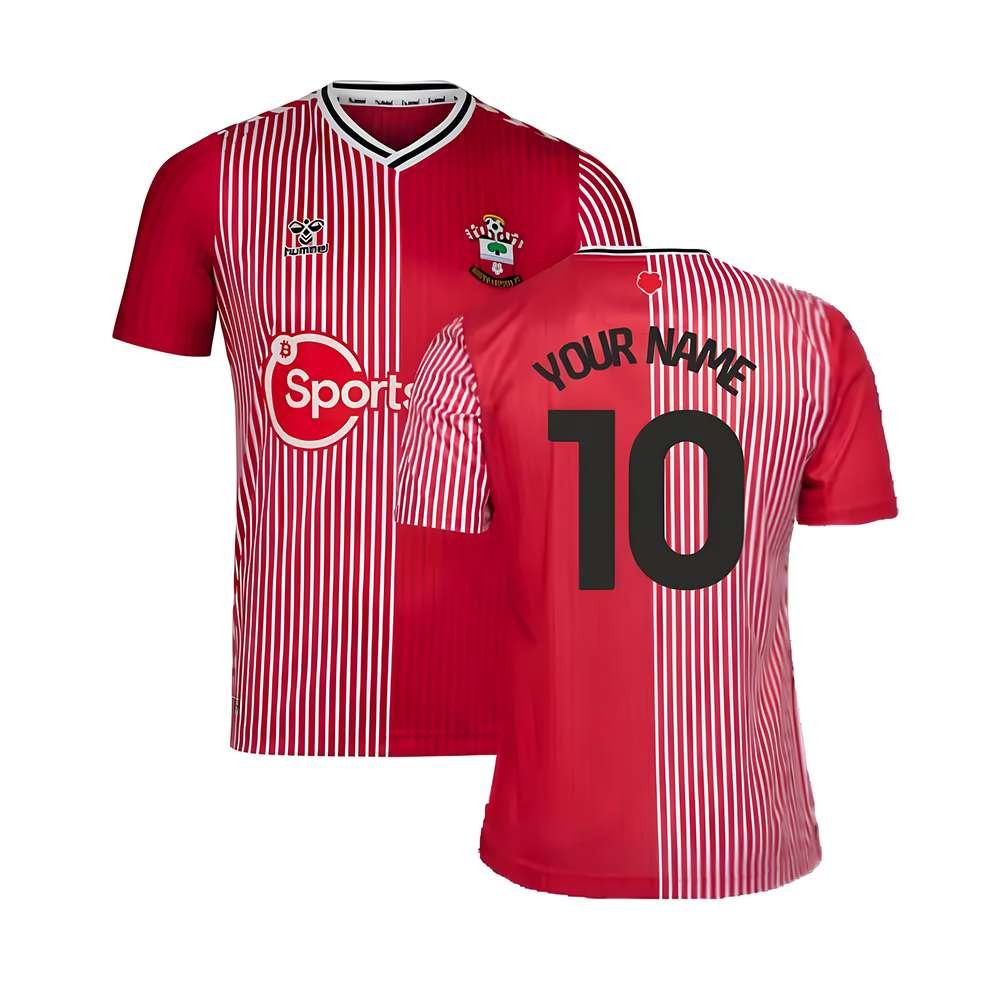'23-'24 Southampton Home Shirt (Your Name) Polyester Made By: Hummel Men's Red Xxl