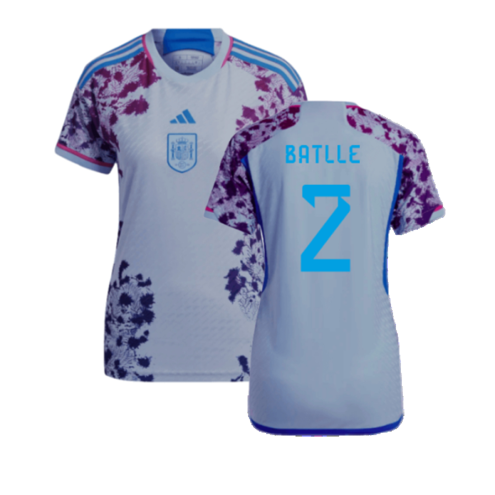 '23-'24 Spain Authentic Away Jersey - (Batlle 2) Polyester Made By: Adidas Women's Blue Extra Small