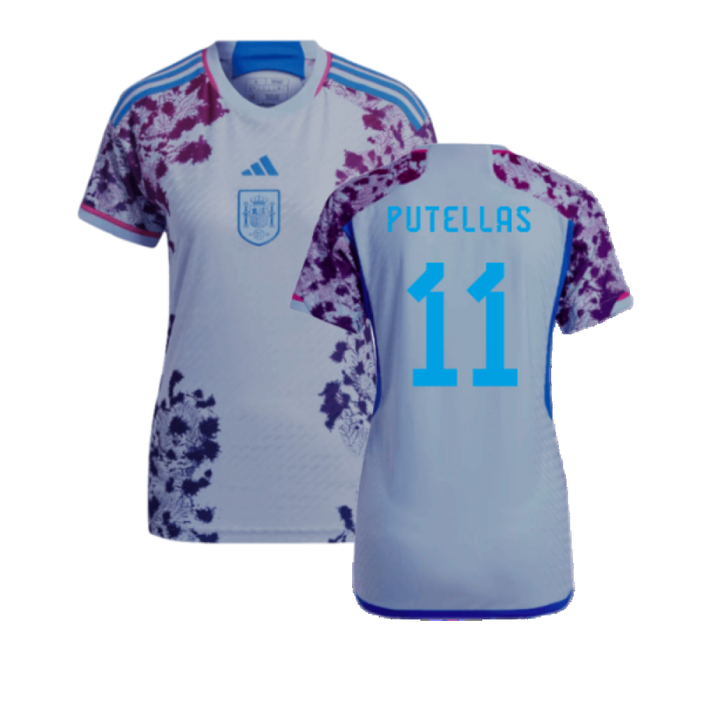 '23-'24 Spain Authentic Away Jersey - (Putellas 11) Polyester Made By: Adidas Women's Blue Extra Small