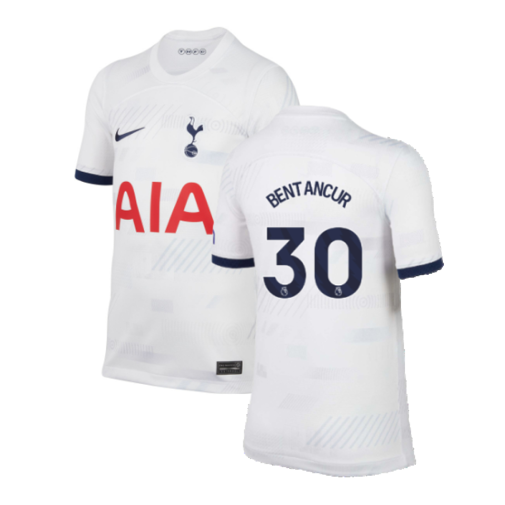 '23-'24 Tottenham Home Shirt (Kids) (Bentancur 30) Polyester Made By: Nike Unisex Kids White Small