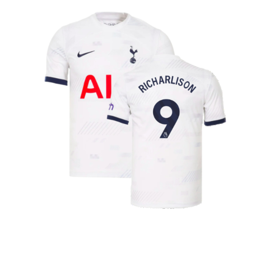 '23-'24 Tottenham Hotspur Home Shirt (Richarlison 9) Polyester Made By: Nike Men's White Extra Small