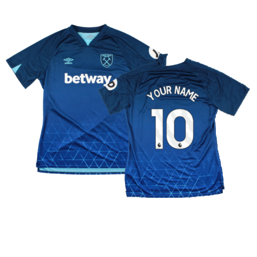 '23-'24 West Ham United Third Shirt () (Your Name) Polyester Made By: Umbro Women's Blue Medium