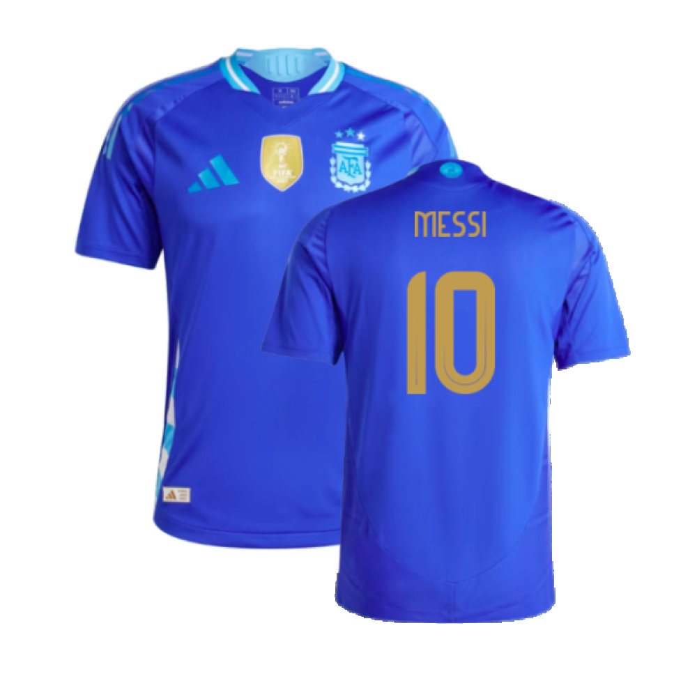 '24-'25 Argentina Authentic Away Shirt (Messi 10) Polyester Lionel Messi Made By: Adidas Men's Blue Small
