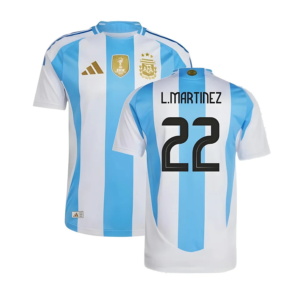 '24-'25 Argentina Authentic Home Shirt (L.martinez 22) Polyester Lautaro Martinez Made By: Adidas Men's Blue Extra Small
