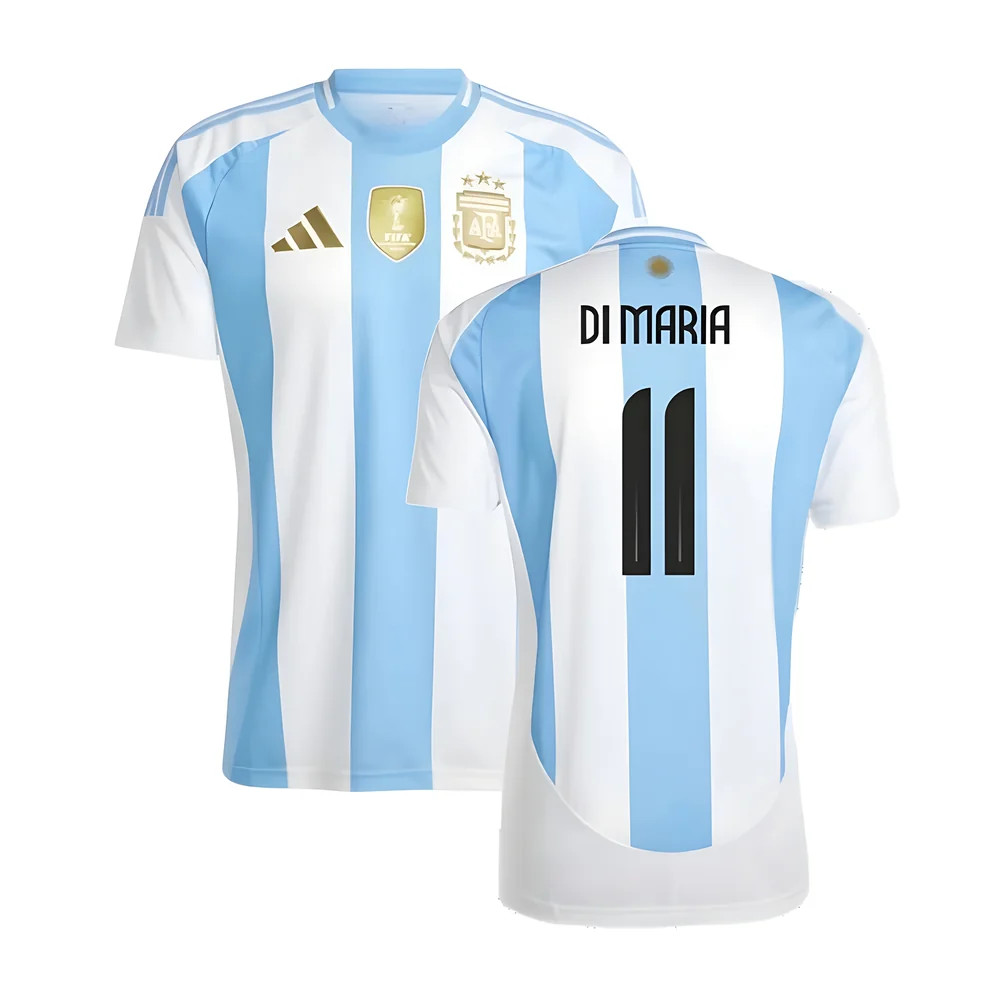 '24-'25 Argentina Home Shirt (Di Maria 11) Polyester Angel Di Maria Made By: Adidas Men's White Extra Large