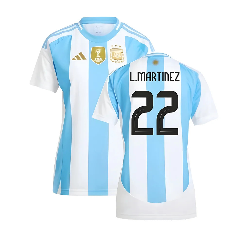 '24-'25 Argentina Home Shirt () (L.martinez 22) Polyester Lautaro Martinez Made By: Adidas Women's Blue Extra Large