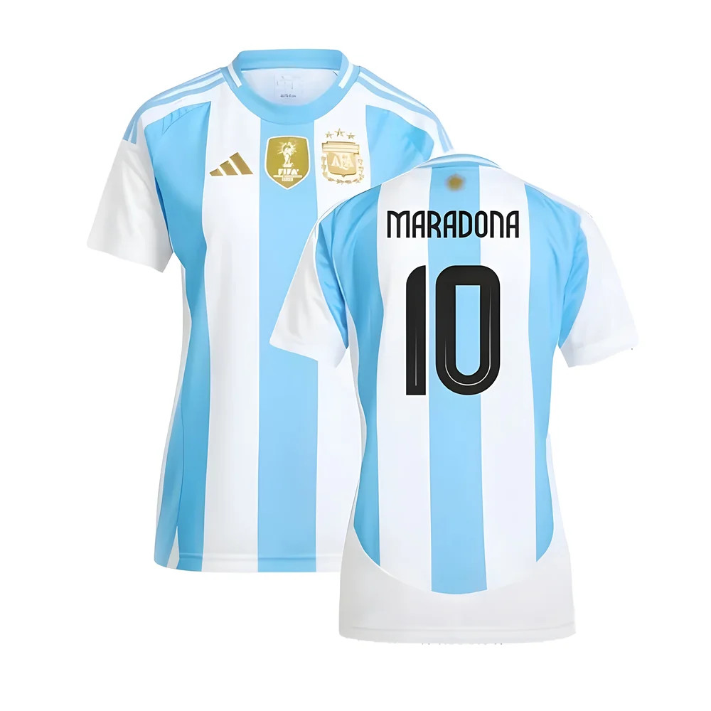 '24-'25 Argentina Home Shirt () (Maradona 10) Polyester Diego Maradona Made By: Adidas Women's Blue Xxs