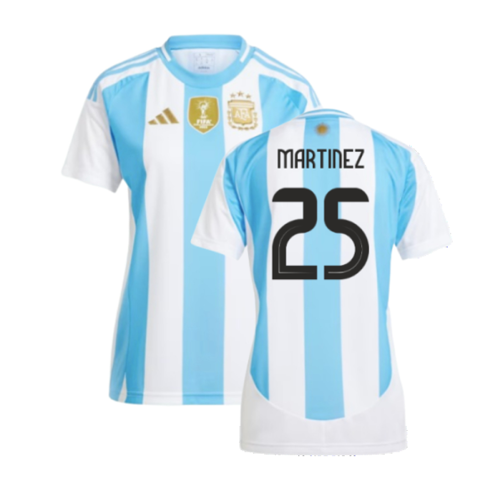'24-'25 Argentina Home Shirt () (Martinez 25) Polyester Lisandro Martinez Made By: Adidas Women's Blue Xxs