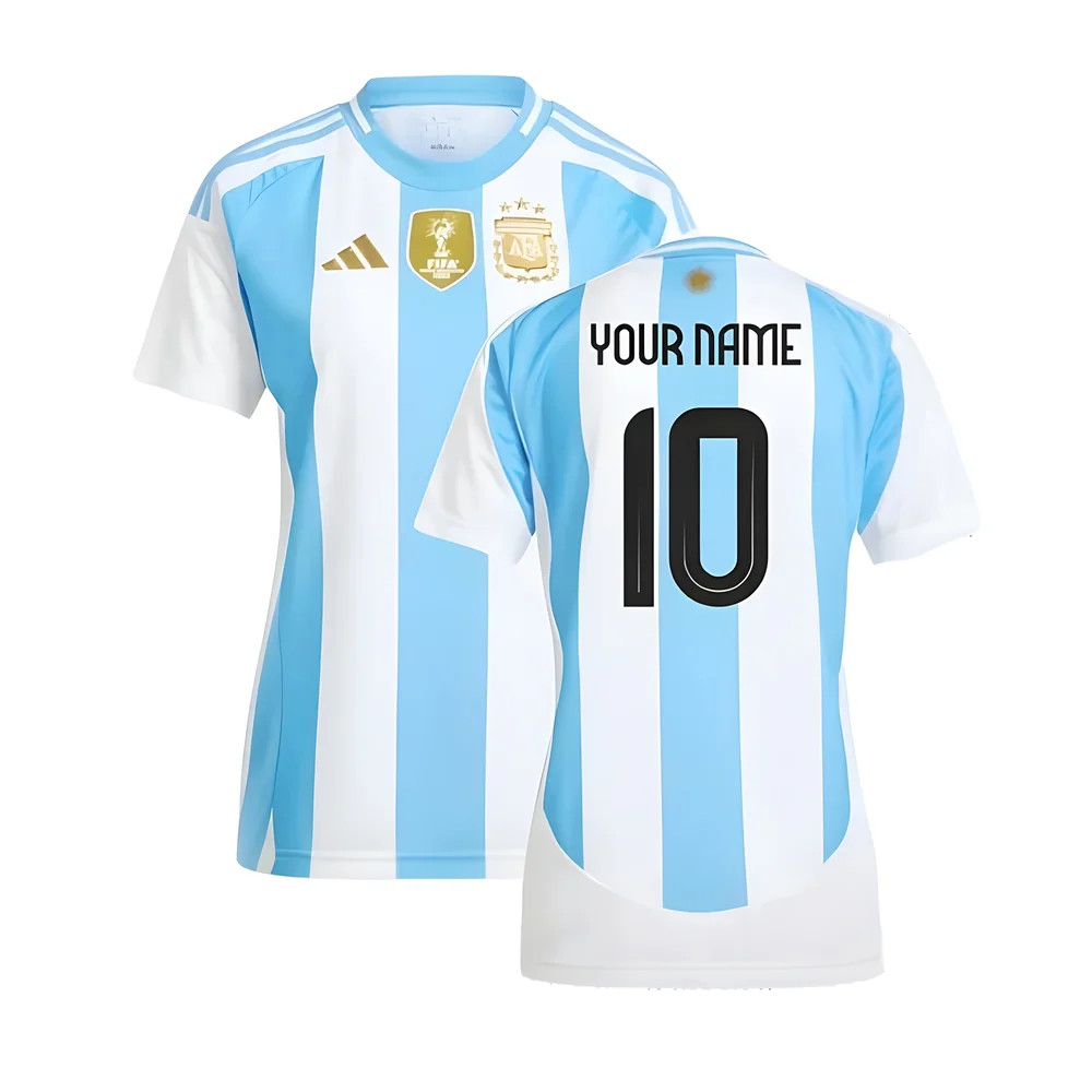 '24-'25 Argentina Home Shirt () (Your Name) Polyester Made By: Adidas Women's Blue Xxs