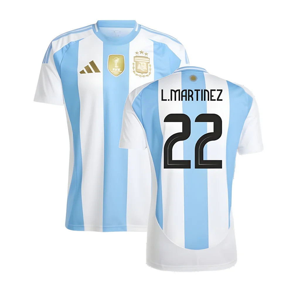 '24-'25 Argentina Home Shirt (L.martinez 22) Polyester Lautaro Martinez Made By: Adidas Men's White Extra Large