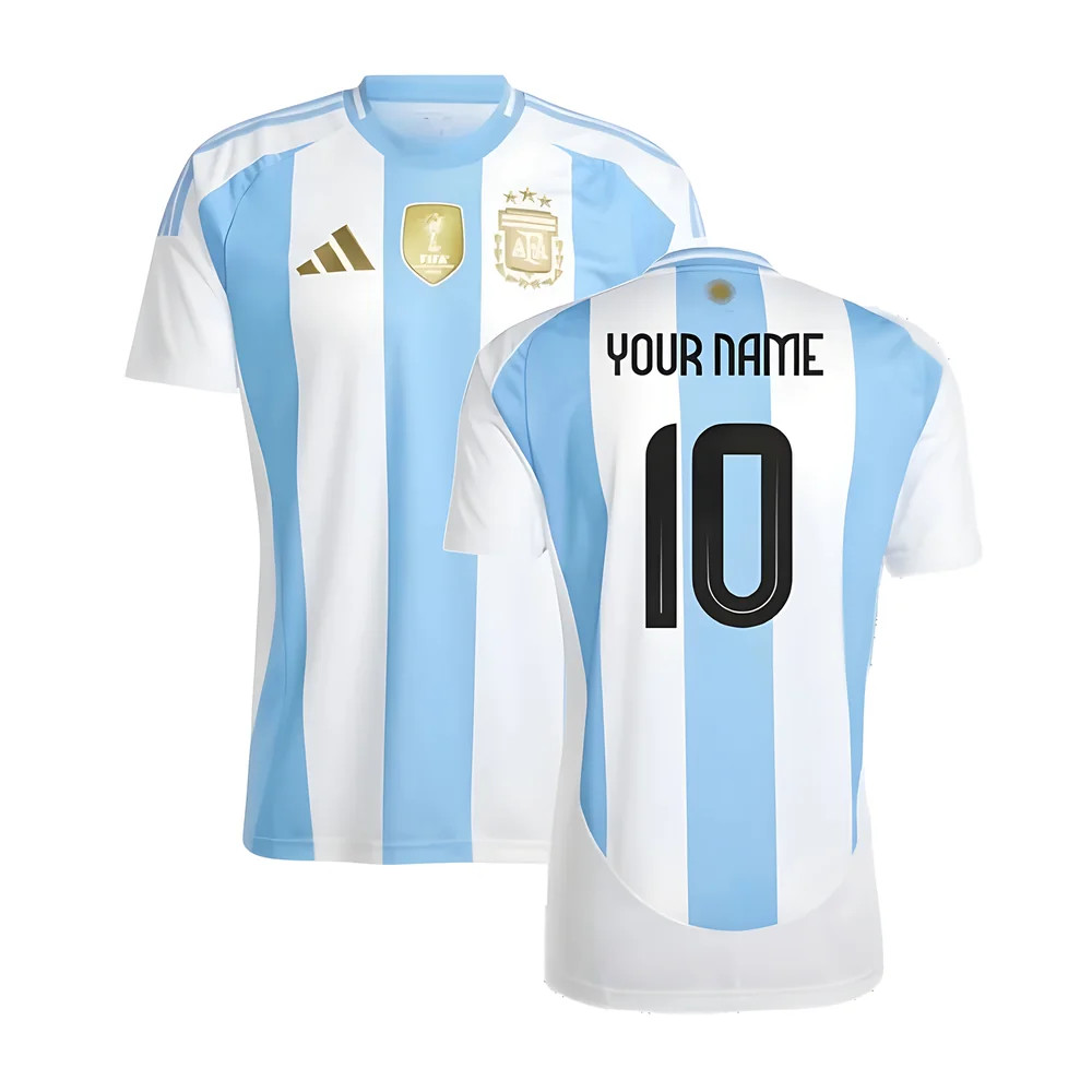 '24-'25 Argentina Home Shirt (Your Name) Polyester Made By: Adidas Men's White Extra Large