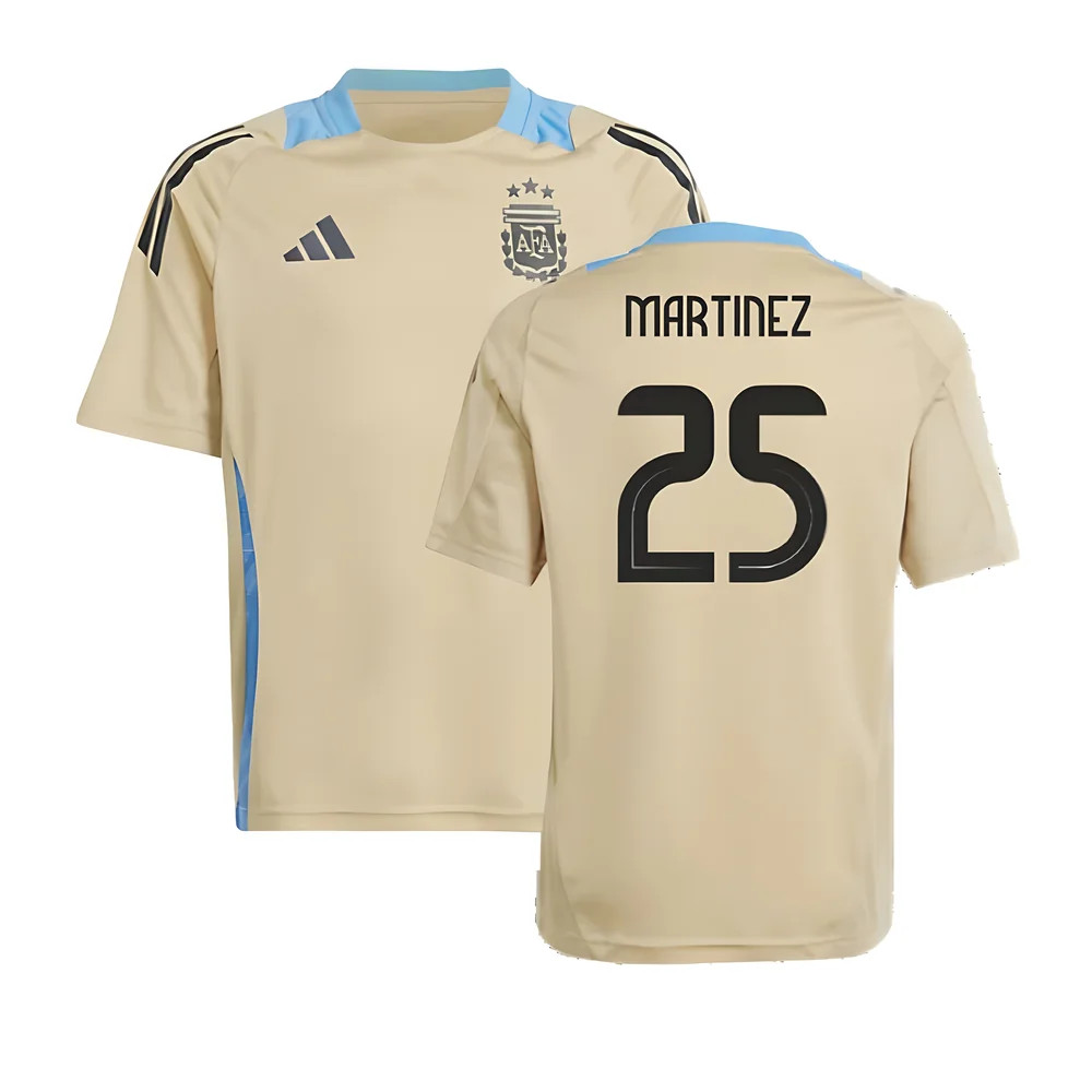 '24-'25 Argentina Training Jersey (Hazy ) - Kids (Martinez 25) 9-10 Polyester Lisandro Martinez Made By: Adidas Unisex Kids Beige Size 13-14