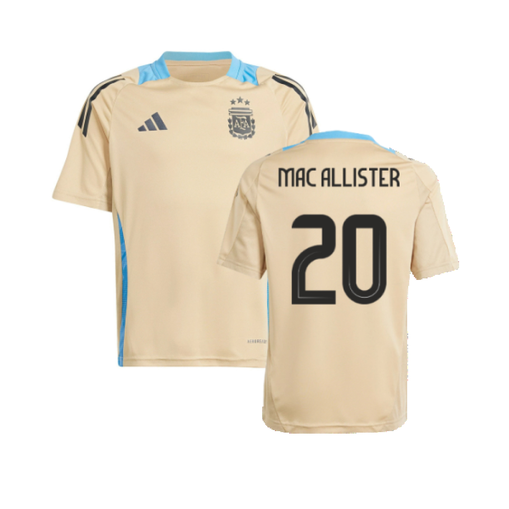 '24-'25 Argentina Training Jersey (Hazy ) (Mac Allister 20) Polyester Alexis Mac Allister Made By: Adidas Men's Beige Xxl