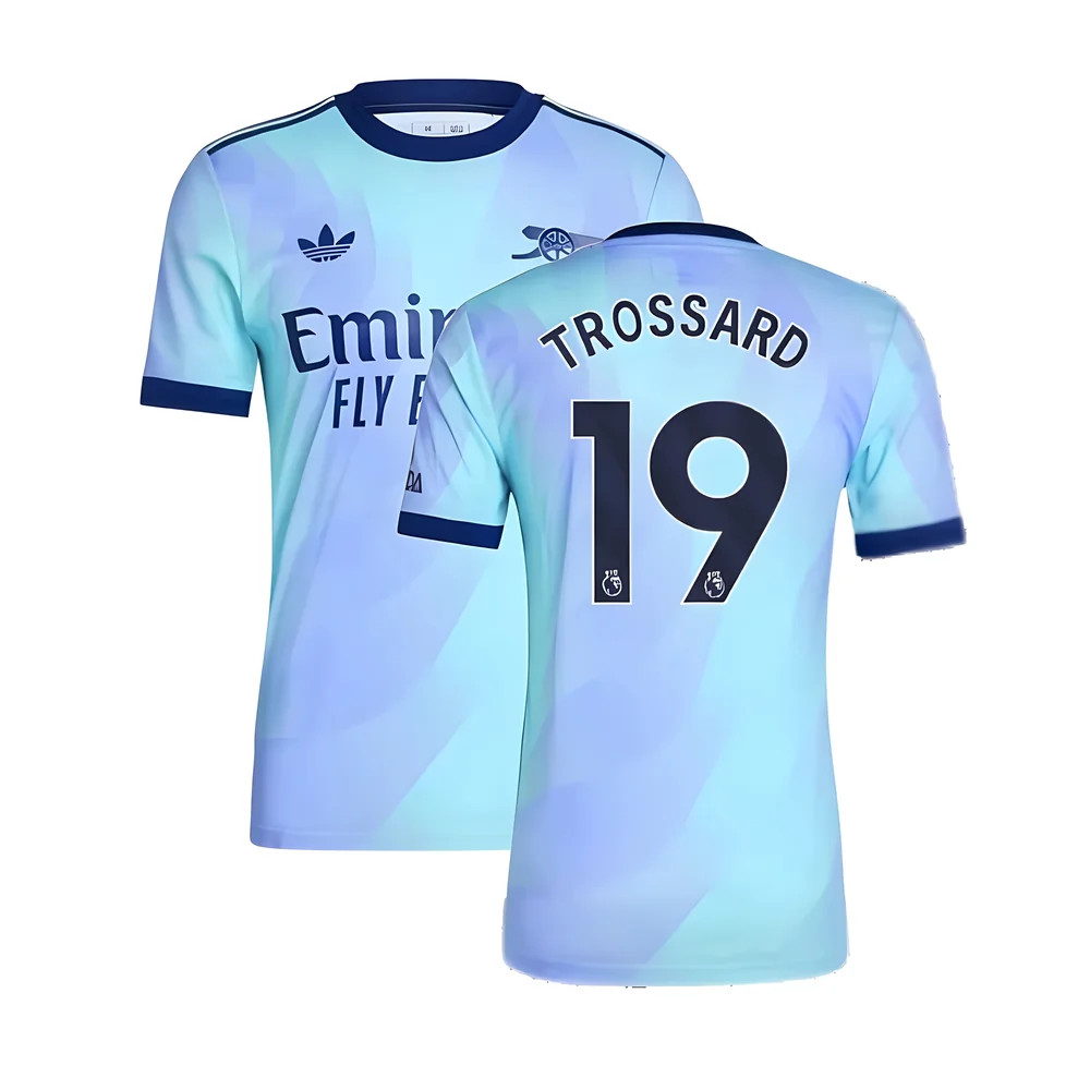 '24-'25 Arsenal Authentic Third Shirt (Trossard 19) Polyester Made By: Adidas Men's Blue Large