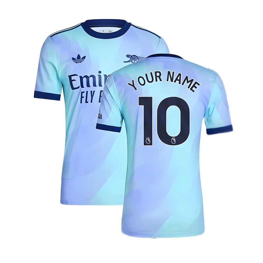'24-'25 Arsenal Authentic Third Shirt (Your Name) Polyester Made By: Adidas Men's Blue Large